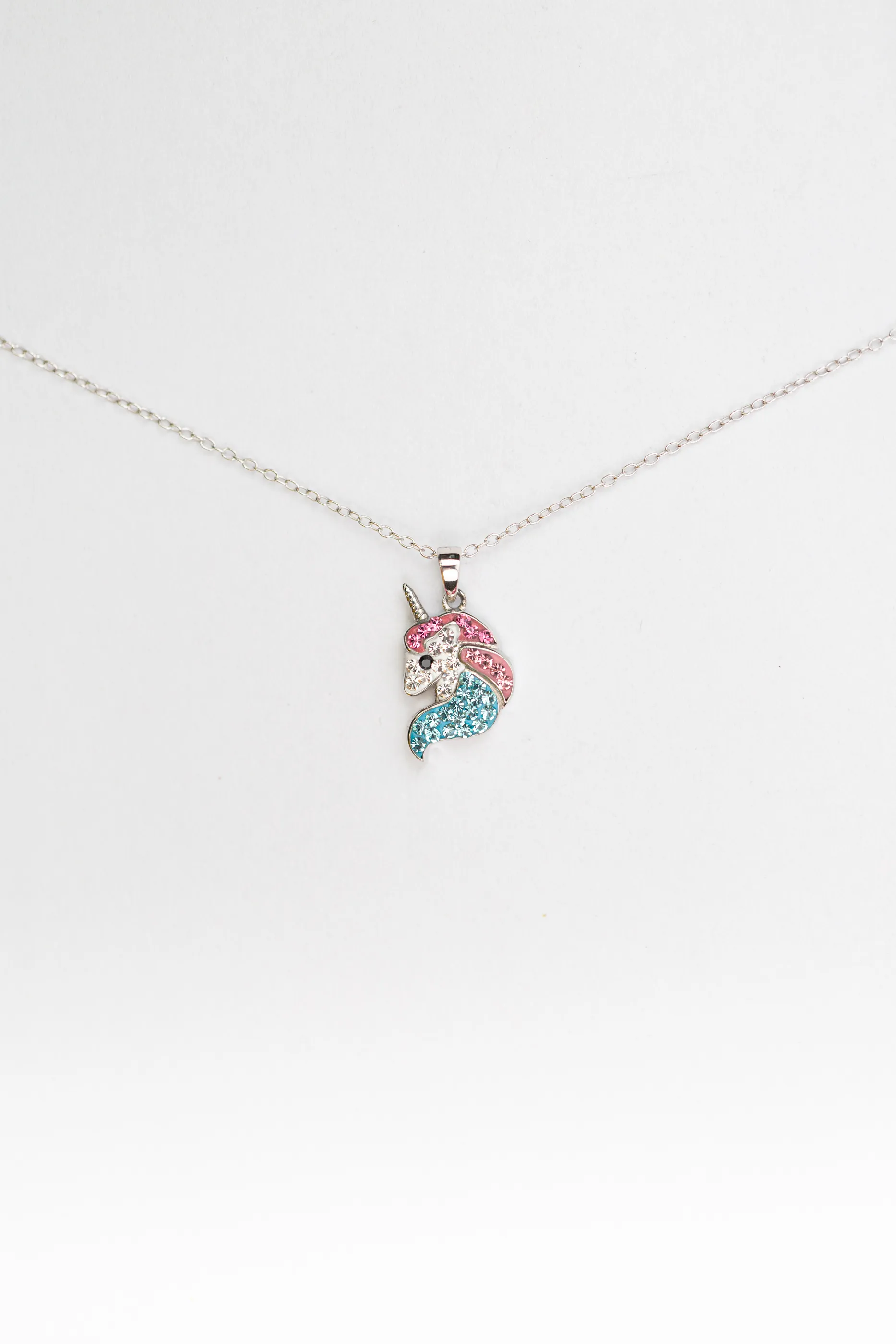 Unicorn Crystal Sterling Silver Necklace 