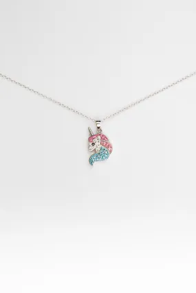 Unicorn Crystal Sterling Silver Necklace 