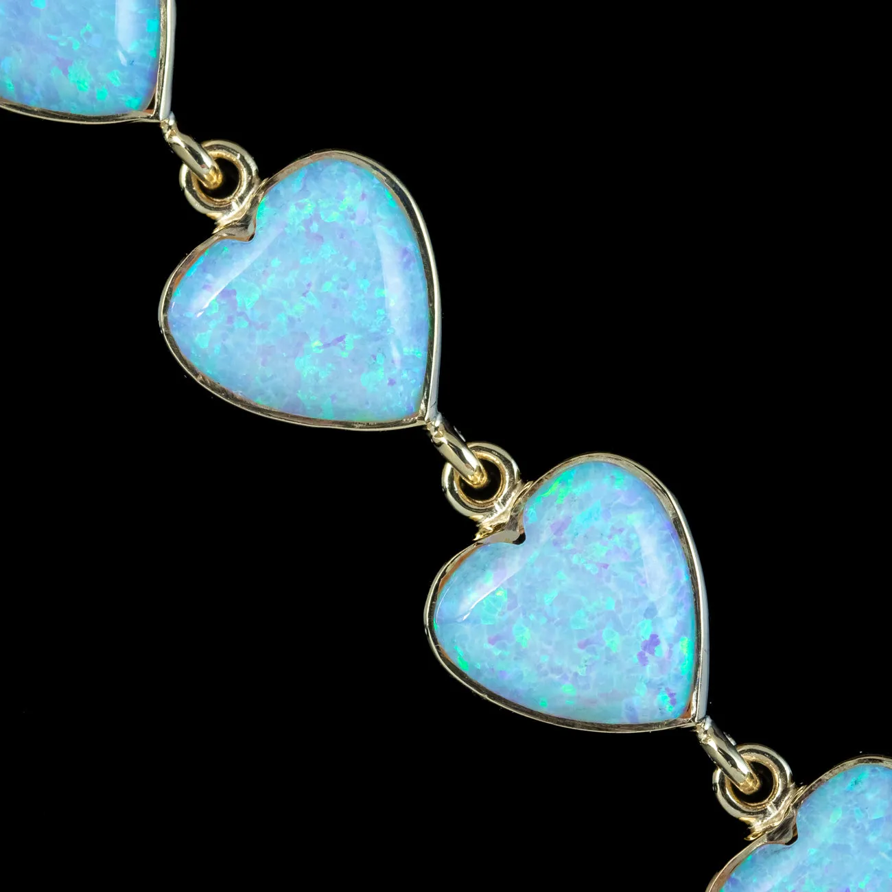 Victorian Style Opal Heart Bracelet 9ct Gold