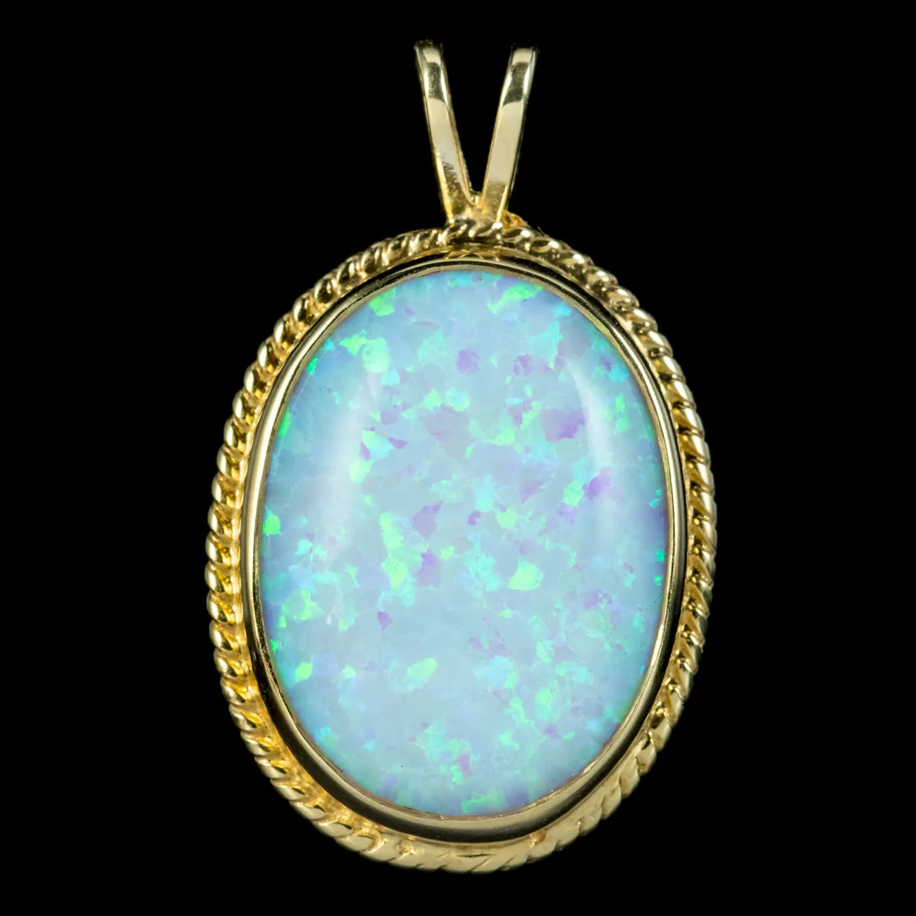 Victorian Style Opal Pendant 9ct Gold 15ct Opal