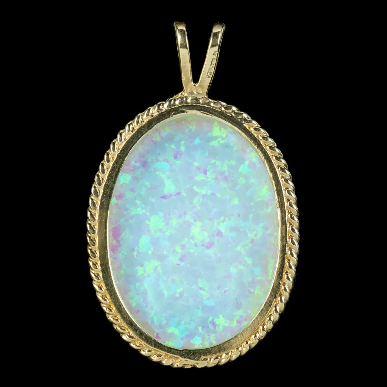 Victorian Style Opal Pendant 9ct Gold 15ct Opal