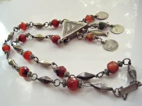 Vintage Egyptian Beaded Necklace with Zar Amulet