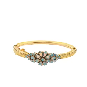 Vintage Flower Opal Bangle Bracelet