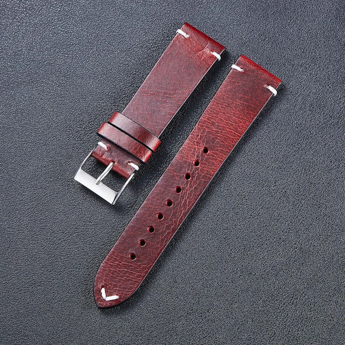 Vintage Oiled Leather Watch Straps Compatible with the Fossil 18mm Range