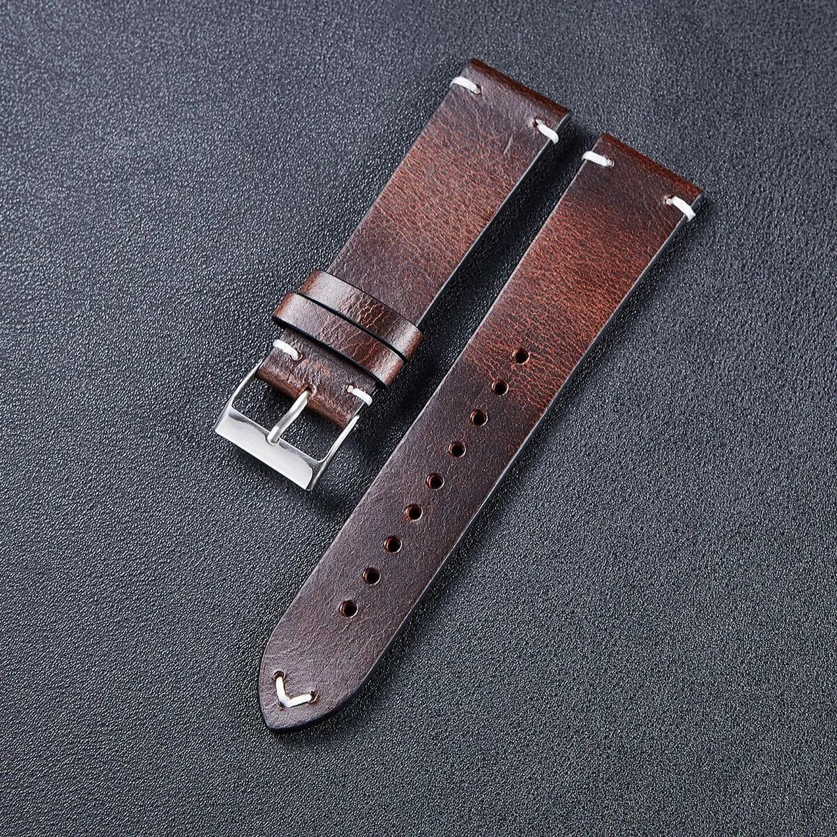 Vintage Oiled Leather Watch Straps Compatible with the Fossil 18mm Range