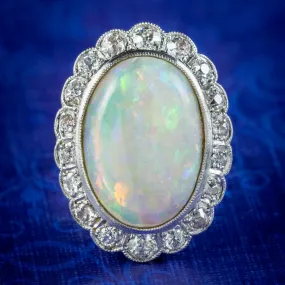 Vintage Opal Diamond Ring 6ct Opal Circa 1940