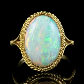 Vintage Opal Ring 18Ct Gold Natural 8Ct Opal Circa 1980