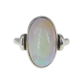 Vintage Silver Domed Opal Stone Ring