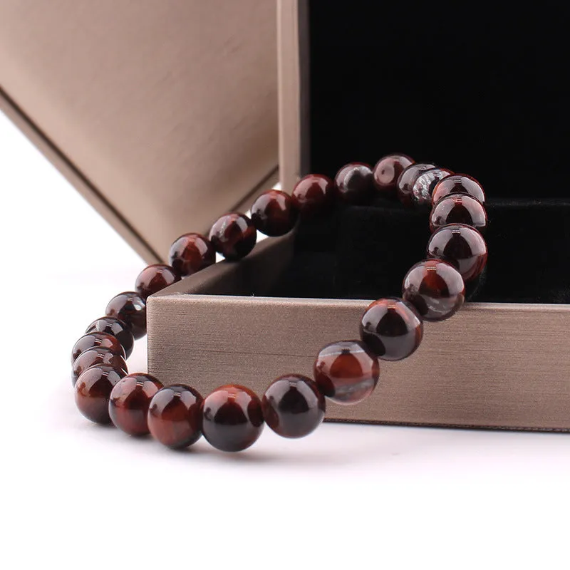 Vintage Style  8mm Red Tiger Eye Bracelet Anti-fatigue Geometric Jewelery