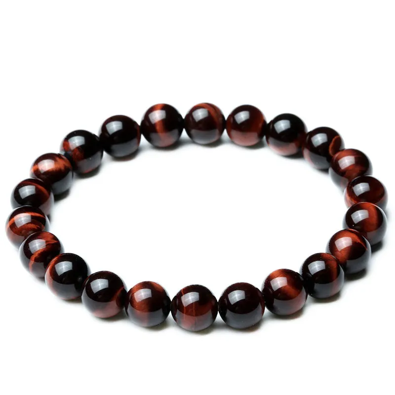 Vintage Style  8mm Red Tiger Eye Bracelet Anti-fatigue Geometric Jewelery