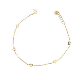 WD1712 14kt Gold Heart Bracelet with Diamond Detail