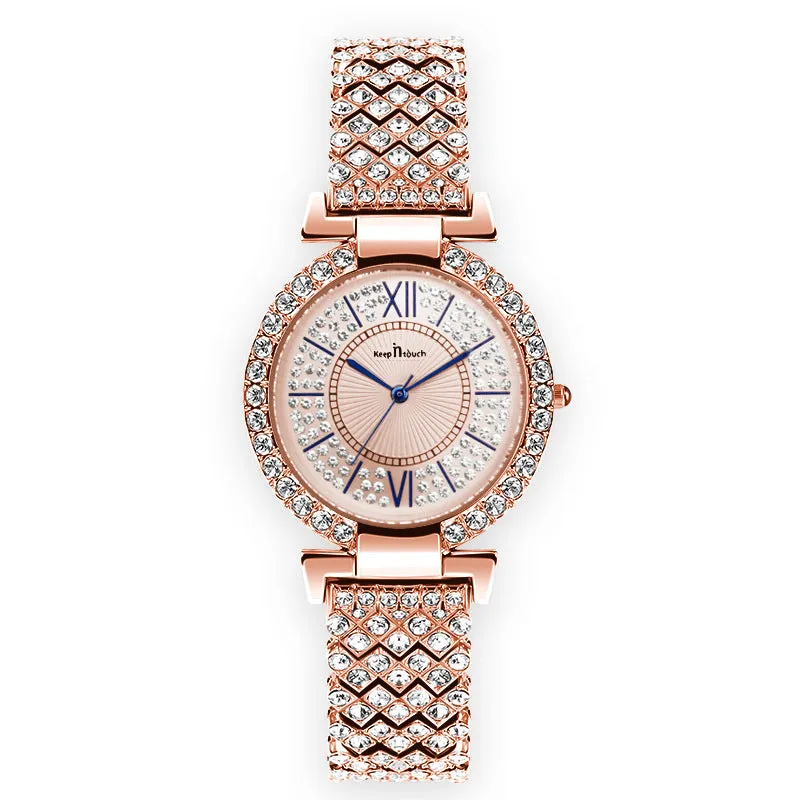 Women's Diamond Waterproof Watch Fashion Business Fast Hand Watch Women's Watch