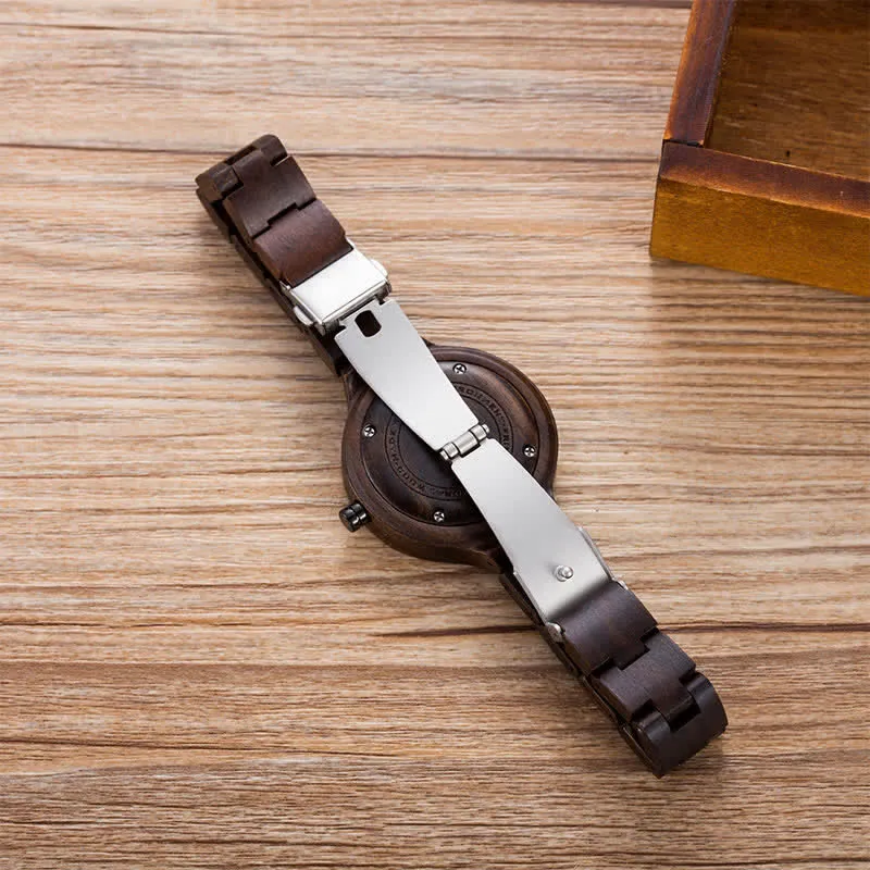 Women's Luxury Natural Wood Thin Strap Wooden Watch