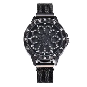 Women's Rotating Dial Watch Lazy Magnetic Buckle Milan Quartz Watch