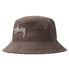 WOOL CHECK BIG STOCK BUCKET / STUSSY / BROWN